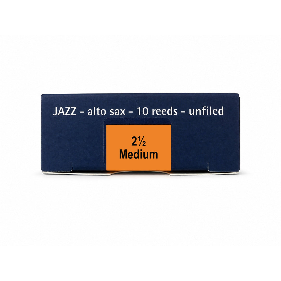 Rigotti Gold Jazz Alto Saxophone Reeds, size 2.5 Medium, bottom view #strength_2-5 Medium