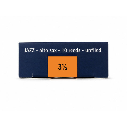Rigotti Gold Jazz Alto Saxophone Reeds, size 3.5, bottom view #strength_3-5
