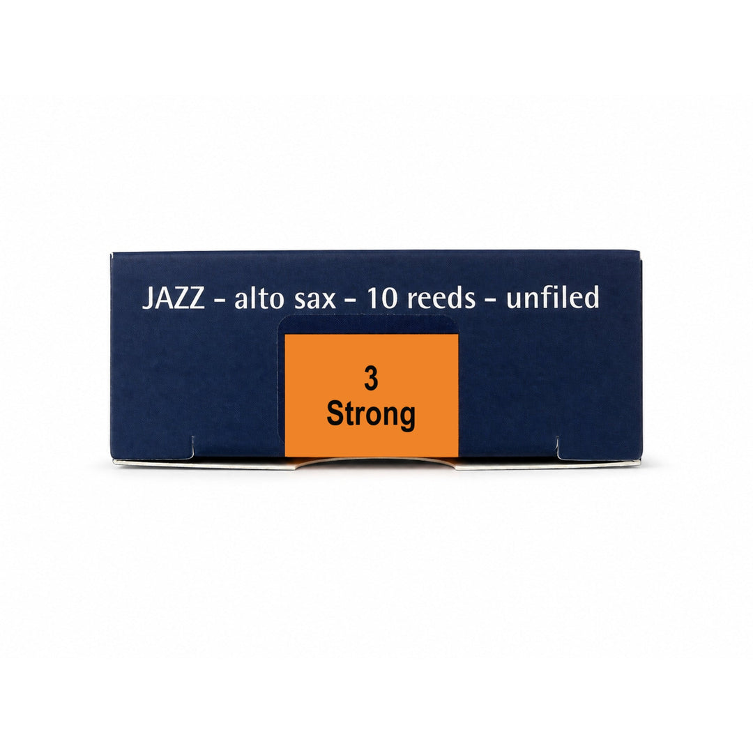Rigotti Gold Jazz Alto Saxophone Reeds, size 3 Strong, bottom view #strength_3 Strong