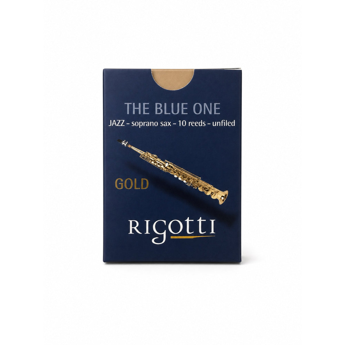 Rigotti Gold Jazz Soprano Saxophone Reeds, size 2 Light, front view #strength_2 Light