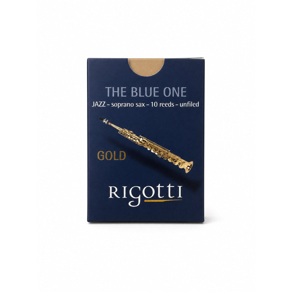 Rigotti Gold Jazz Soprano Saxophone Reeds, size 3 Light, front view #strength_3 Light