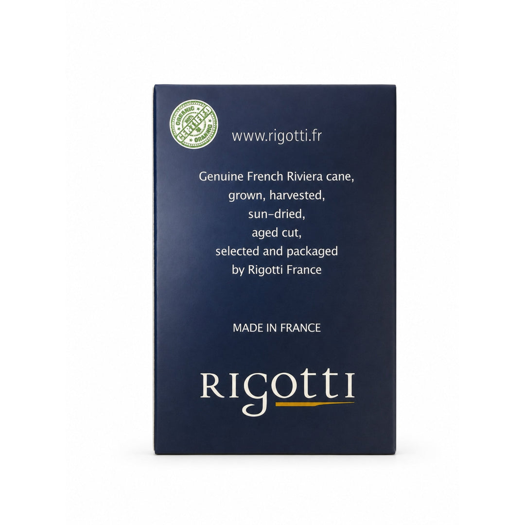 Rigotti Gold Jazz Tenor Saxophone Reeds, size 2.5 Light, back view #strength_2-5 Light