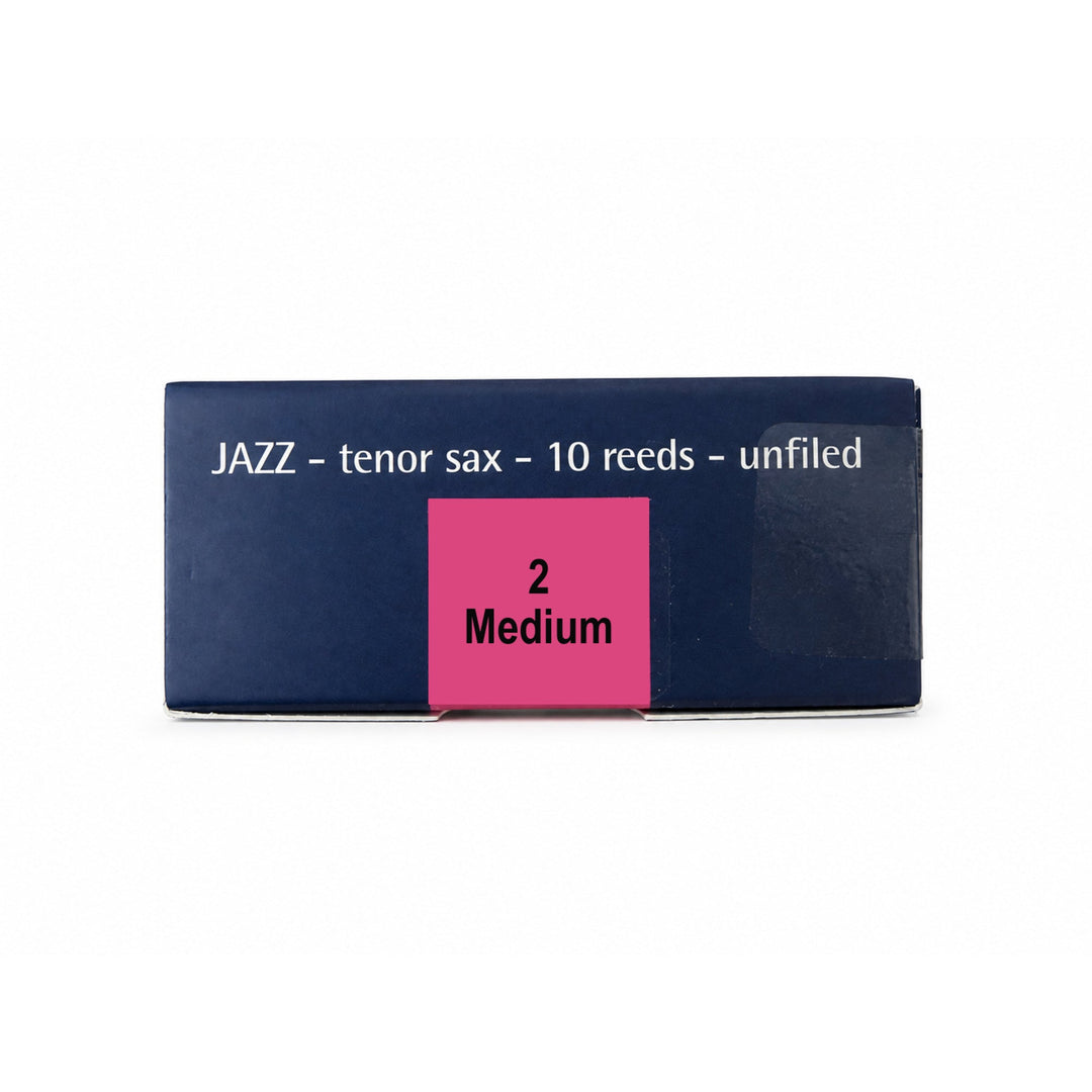 Rigotti Gold Jazz Tenor Saxophone Reeds, size 2 Medium — box of 10, bottom view #strength_2 Medium