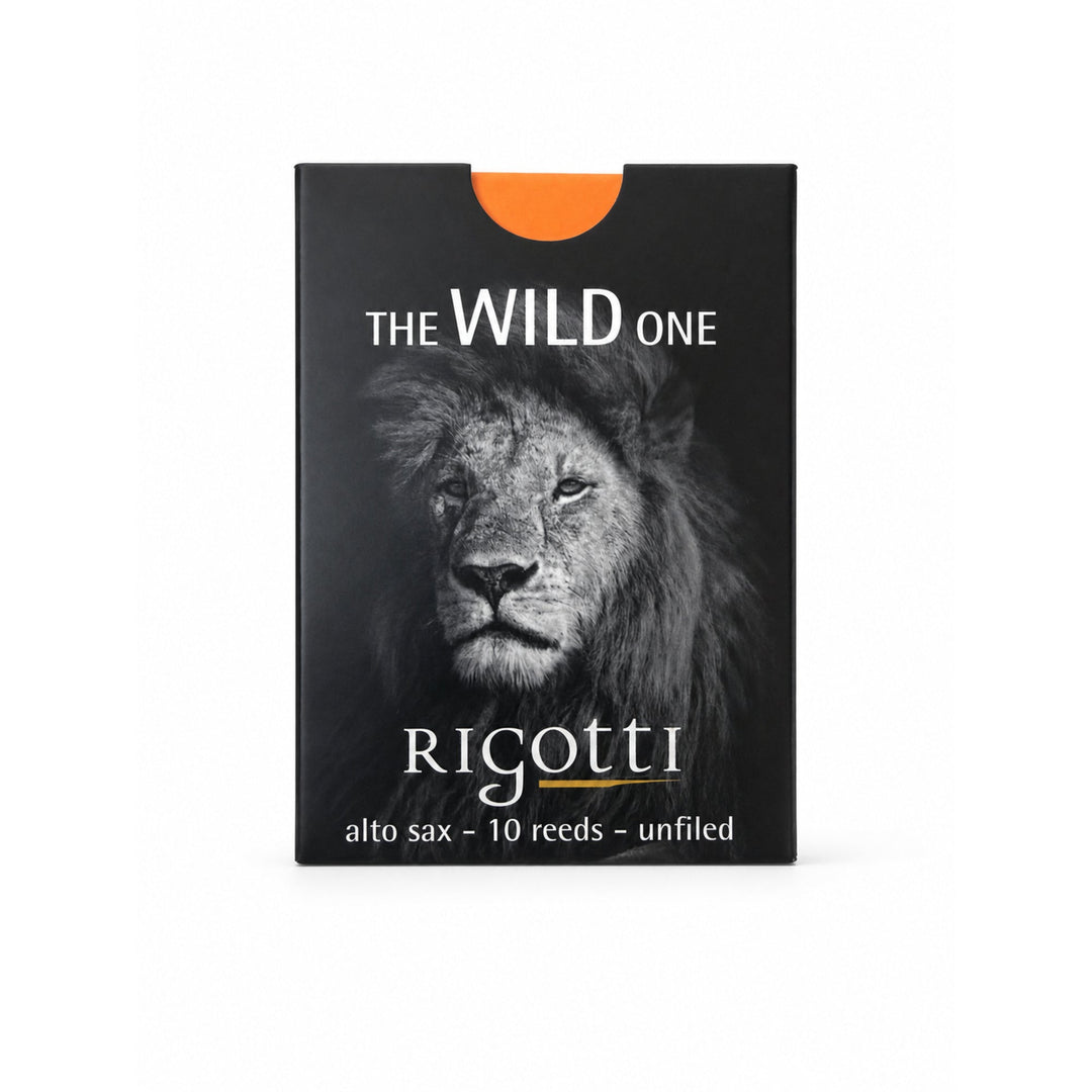 Rigotti Wild Alto Saxophone Reeds, size 1.5 — box of 10, front view #strength_1-5