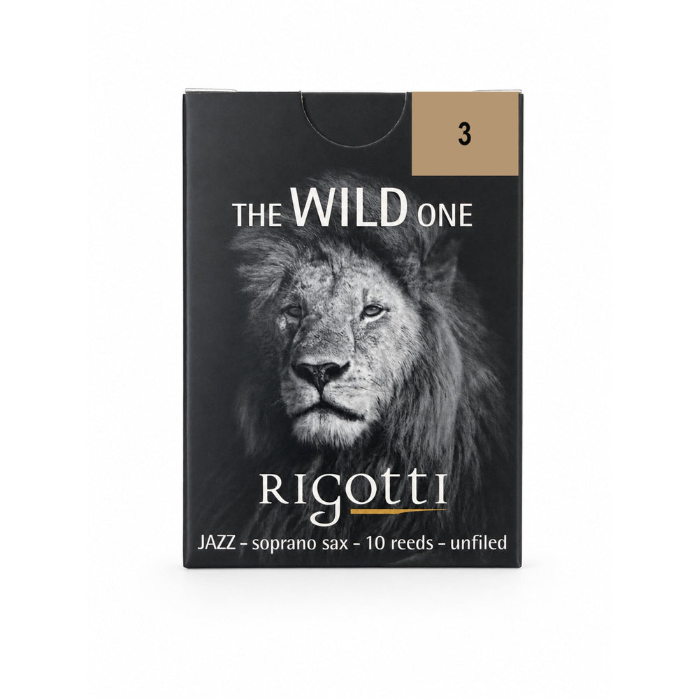 Rigotti Wild Soprano Saxophone Reeds, size 3, front view #strength_3