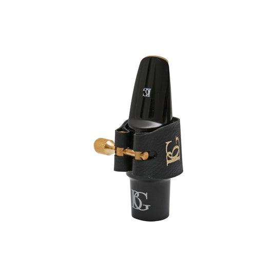 BG L14SR Super Revelation Soprano Saxophone Ligature - shown on mouthpiece